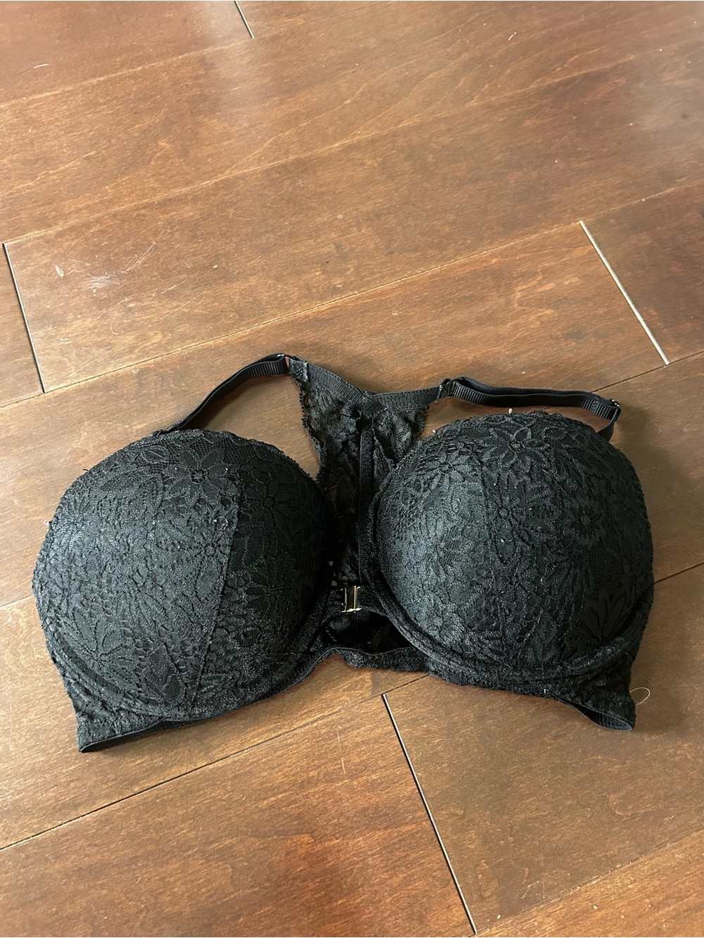 Auden Black Lace Push-Up Racerback Bra